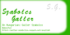 szabolcs galler business card